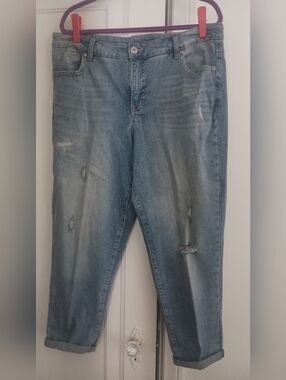 Faded Glory Light Blue Distressed Boyfriend Jeans